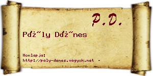 Pály Dénes névjegykártya